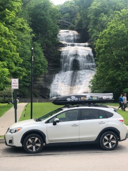 Subaru crosstrek parked at She-qua-ga Falls, Montour Falls, New York